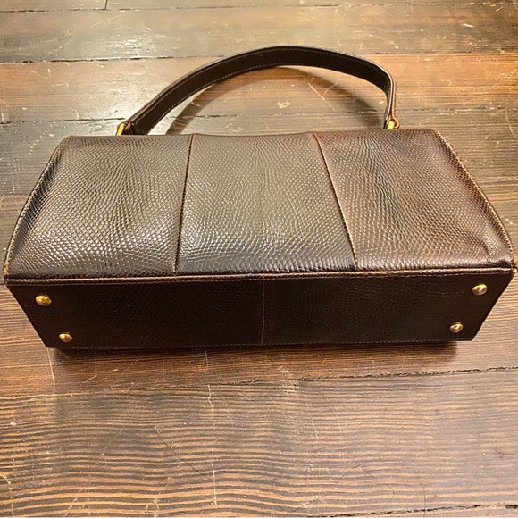 Vintage lizard leather handbag - Picture 3 of 8